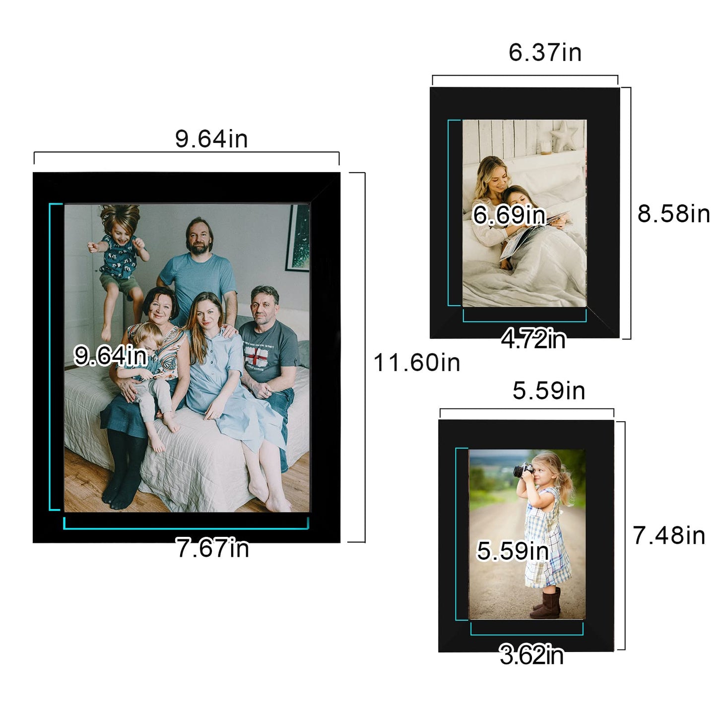 Picture Frame Set 10-Pack, Gallery Wall Frame Collage with 8x10 5x7 4x6 Frames in 3 Different Finishes