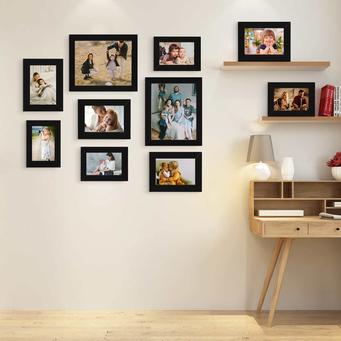 Picture Frame Set 10-Pack, Gallery Wall Frame Collage with 8x10 5x7 4x6 Frames in 3 Different Finishes