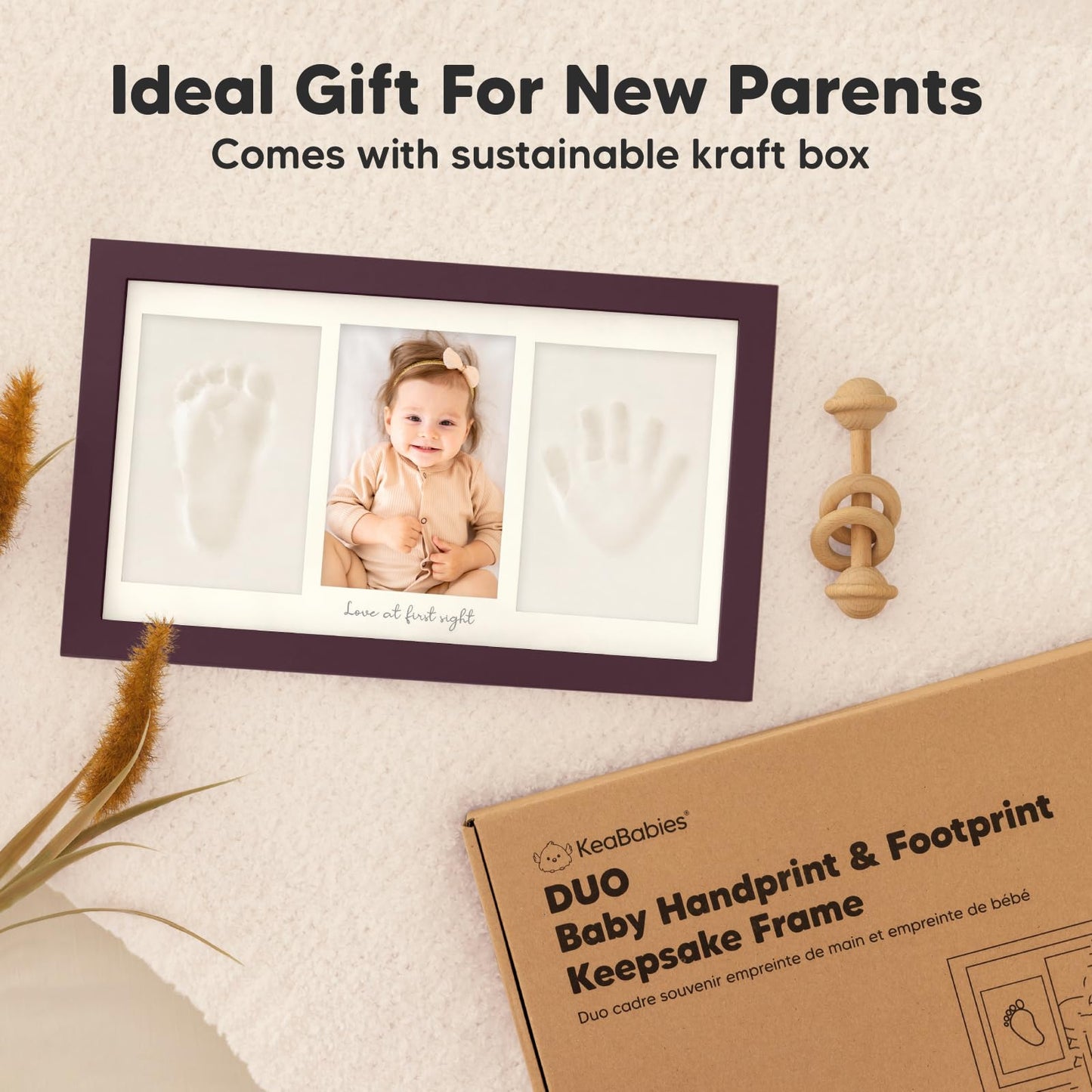 Baby Hand and Footprint Kit - Newborn Keepsake Frame, Personalized Baby Gifts, Nursery Decor