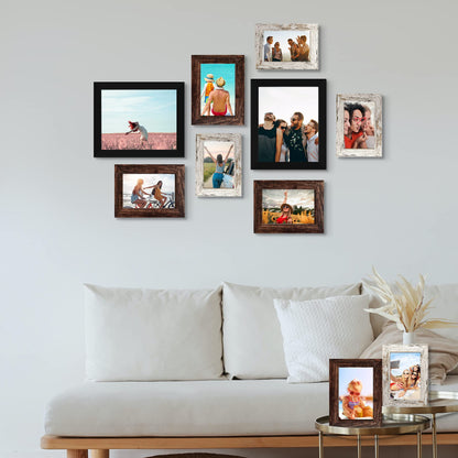 Picture Frame Set 10-Pack, Gallery Wall Frame Collage with 8x10 5x7 4x6 Frames in 3 Different Finishes