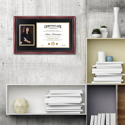 11x14 Diploma Frame 15x18 Certificate without Mat, Solid Wood & UV Protection Acrylic, Cherry Finish