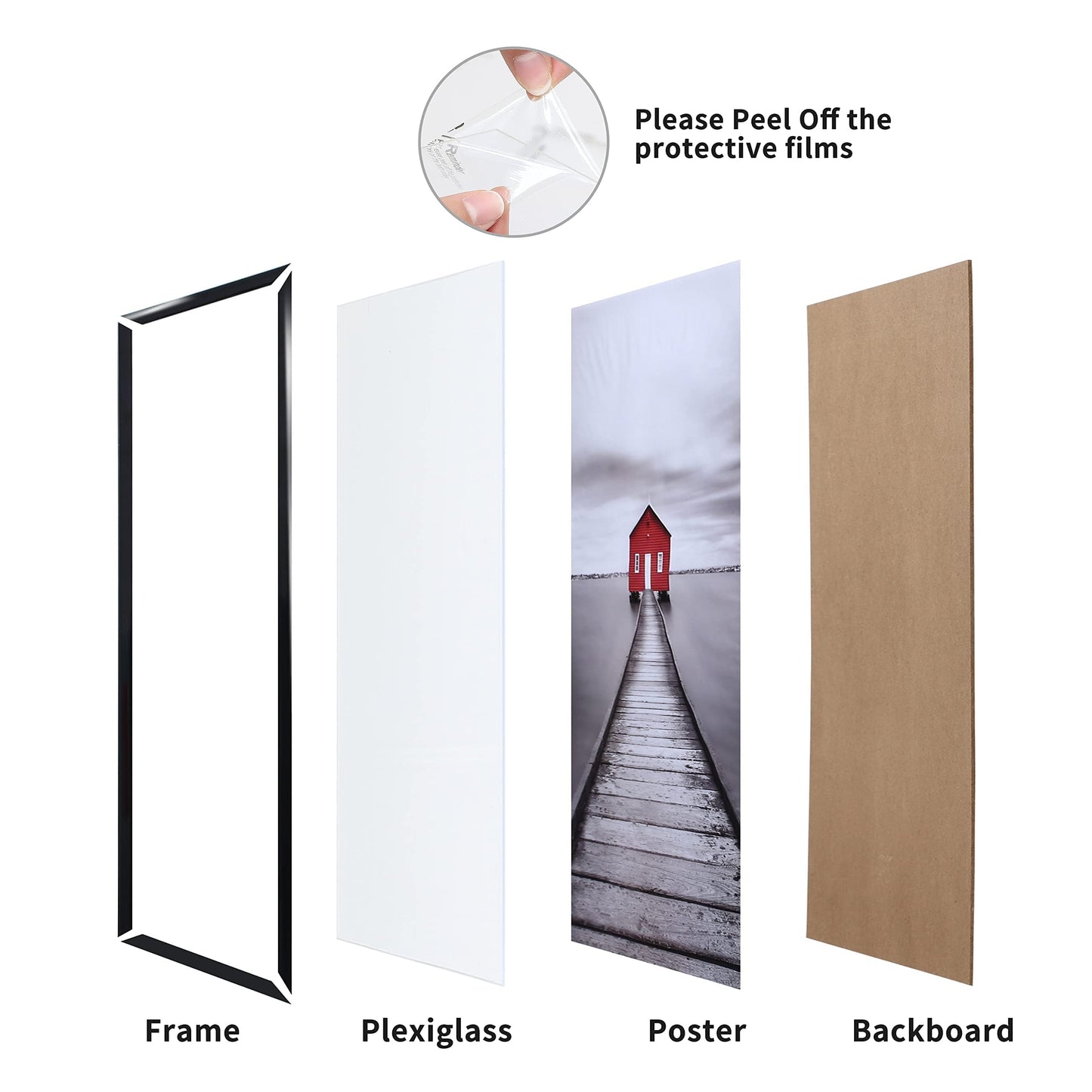 Poster Frame 3 Pack, Picture Frame for Horizontal or Vertical Wall Mounting, Sturdy and Scratch-proof