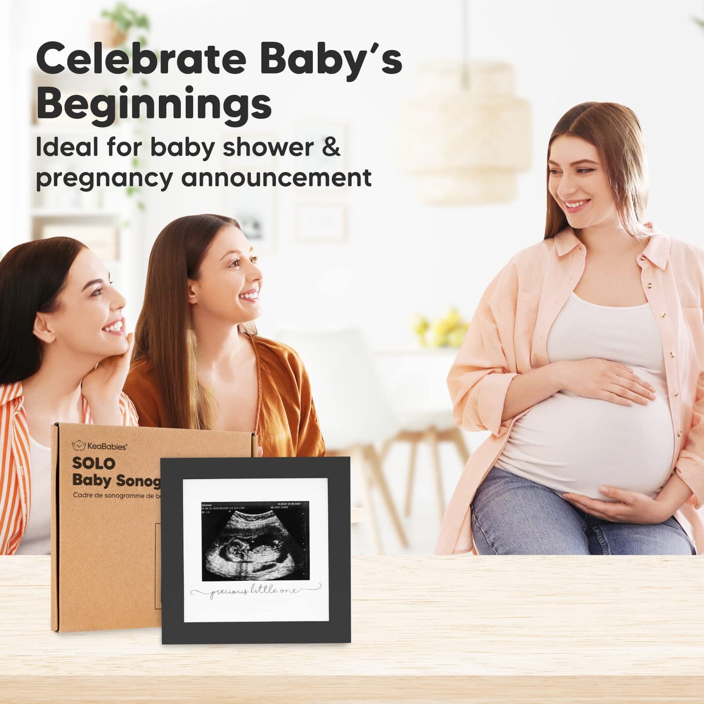 Baby Sonogram Picture Frame - Modern Ultrasound Frame for Mom to Be - Pregnancy Announcement Sonogram Photo Frames