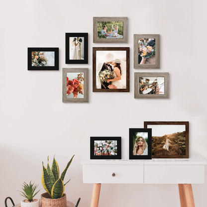 Picture Frame Set 10-Pack, Gallery Wall Frame Collage with 8x10 5x7 4x6 Frames in 3 Different Finishes