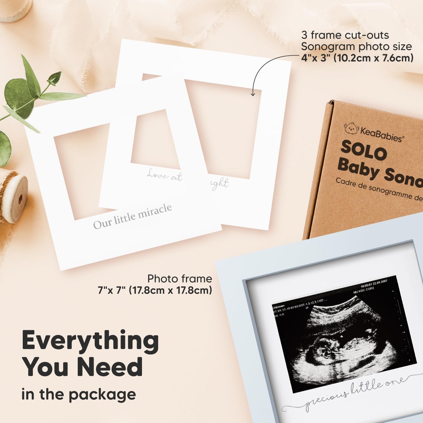 Baby Sonogram Picture Frame - Modern Ultrasound Frame for Mom to Be - Pregnancy Announcement Sonogram Photo Frames