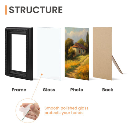 Picture Frame with Real Glass, 2 Pack Ornate Vintage Picture Frames for Wall or Tabletop Display