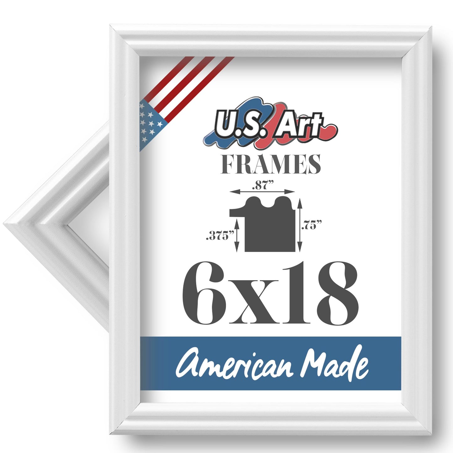 Traditional Style White Thin .75 Inch Wide, Solid Wood, Wall Decor Picture Poster Photo Frame