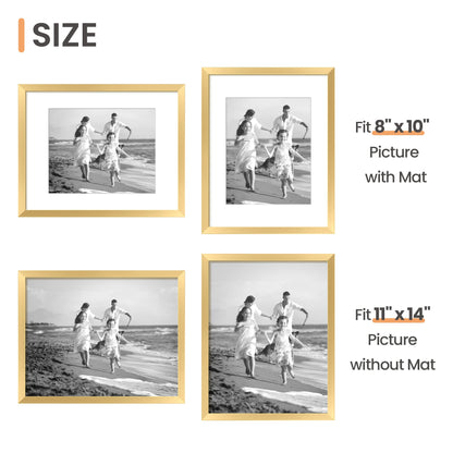 Picture Frame Set of 5, Display Pictures with Mat Without Mat, Wall Gallery Photo Frames