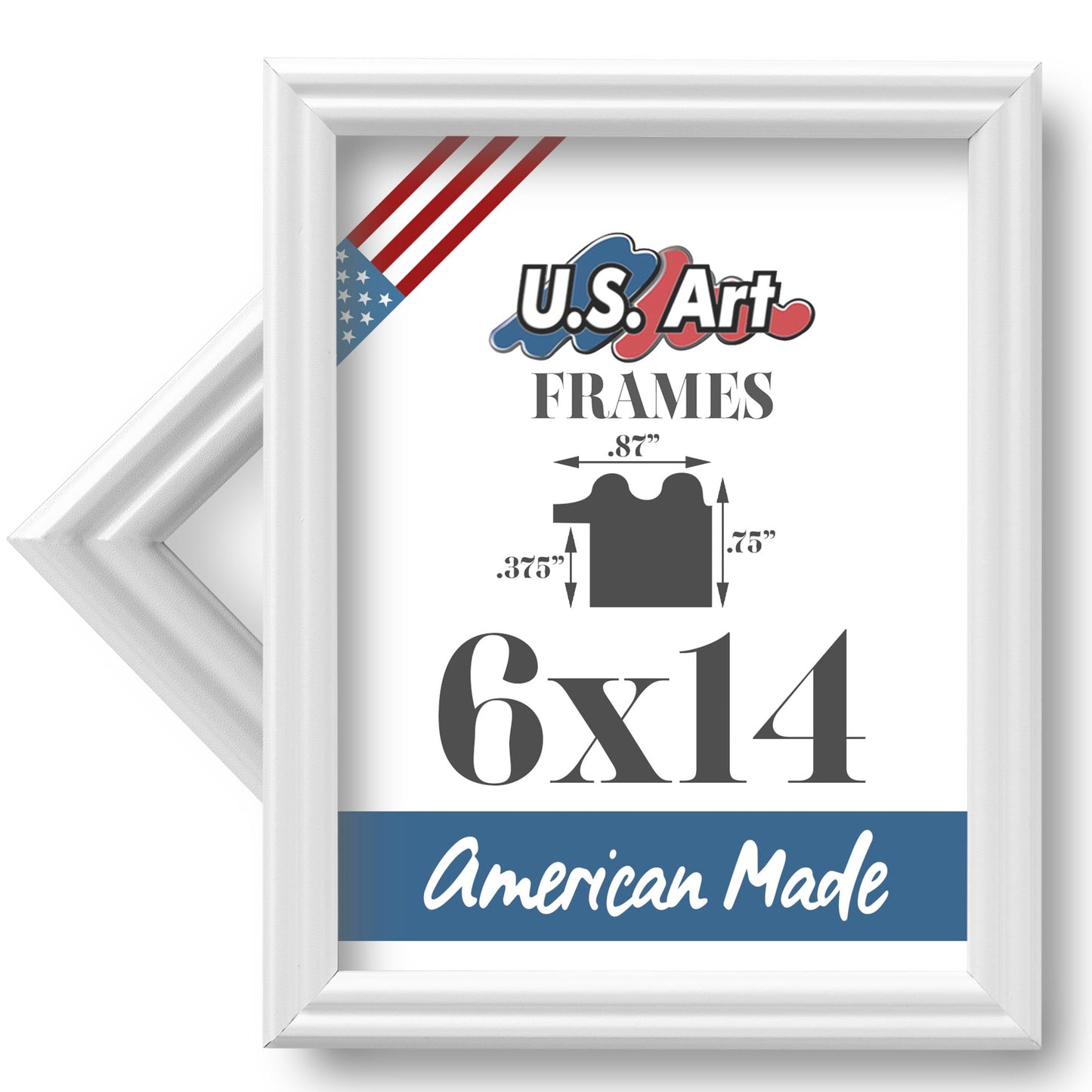 Traditional Style White Thin .75 Inch Wide, Solid Wood, Wall Decor Picture Poster Photo Frame