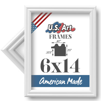 Traditional Style White Thin .75 Inch Wide, Solid Wood, Wall Decor Picture Poster Photo Frame