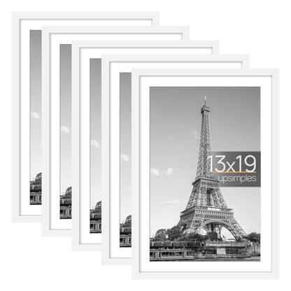 Picture Frame Set of 5, Display Pictures with Mat Without Mat, Wall Gallery Photo Frames