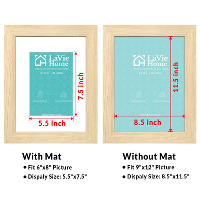 All Sizes Picture Frame, With or Without Mat, Stable and Sturdy Frame and Polished Plexiglass, Horizontal and Vertical Hanging