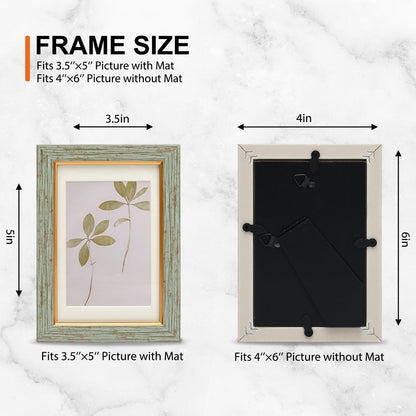 5×7 Picture Frame Set of 5,Vintage Photo Frame, Rustic Retro Picture Frame with Tempered Glass, Walls and Tabletop Placement