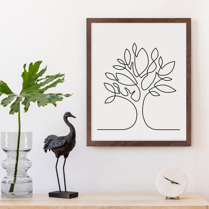 Oak Wood Picture Frame - Minimalist Poster Frame, Natural Solid Wooden Picture Frames for Wall Art Photo and Prints