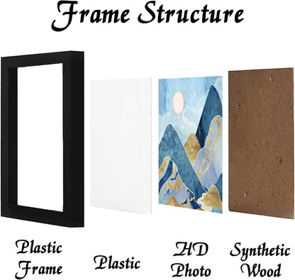 Picture Frame for Photo Poster Canvas Certificate Document Display Horizontally or Vertically High Transparent Wall Gallery