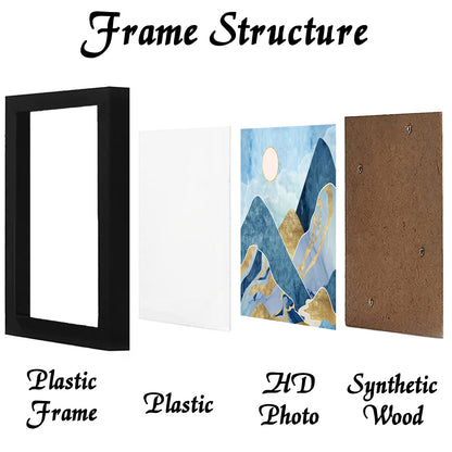 Picture Frame for Photo Poster Canvas Certificate Document Display Horizontally or Vertically High Transparent Wall Gallery