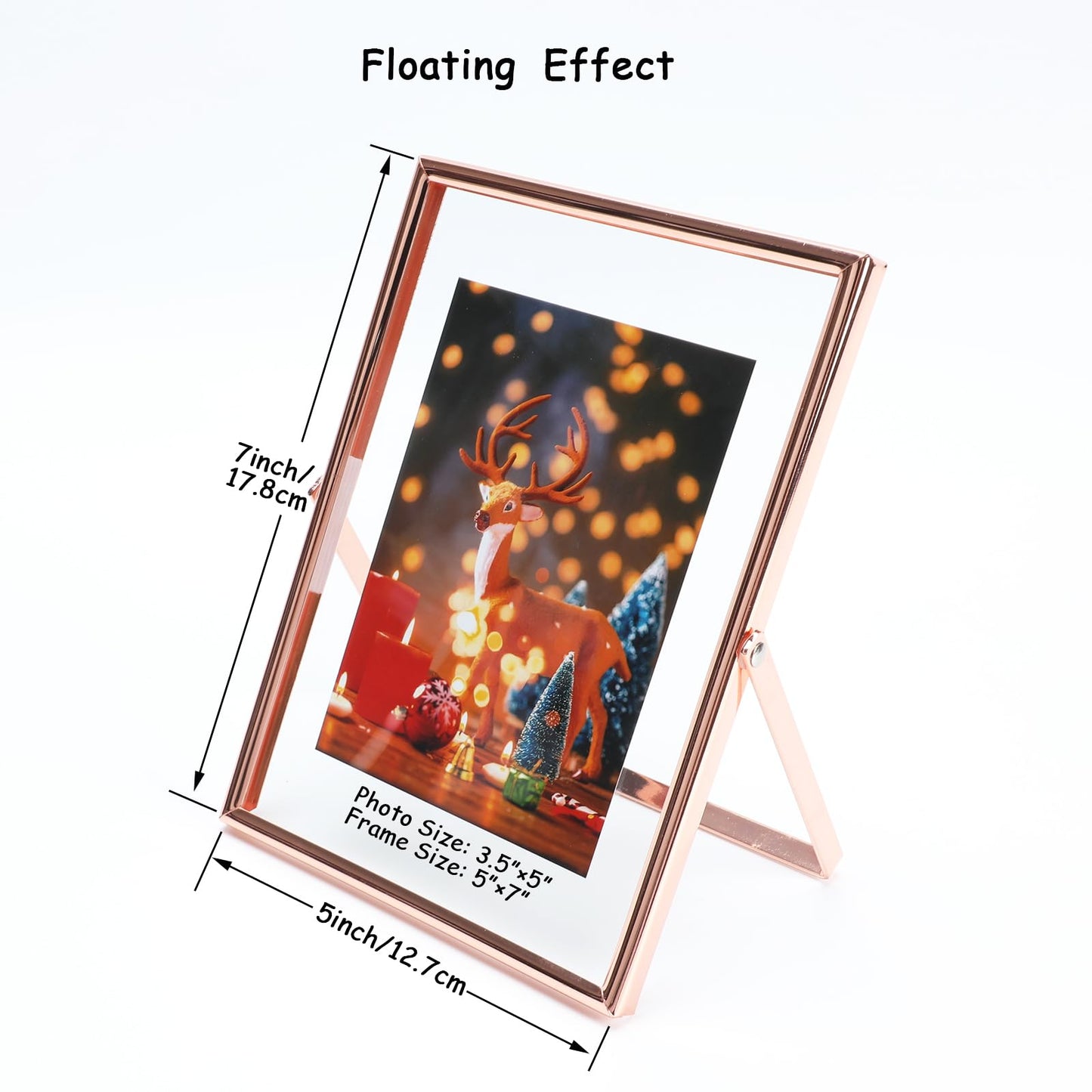 Gold Floating Frame Tabletop Shelf Photo Frames