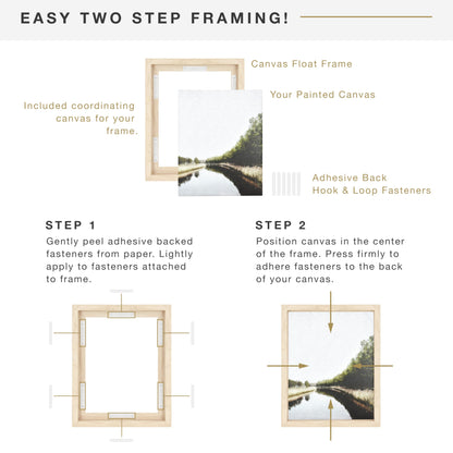 Floating Canvas Frame, Art Frames for Canvas Paintings with Adhesive Fasteners and Hanging Hardware