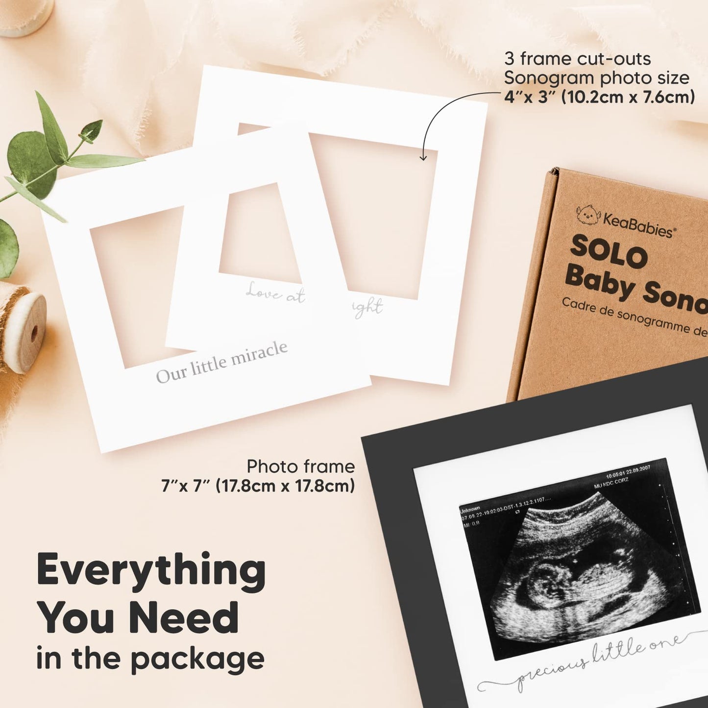 Baby Sonogram Picture Frame - Modern Ultrasound Frame for Mom to Be - Pregnancy Announcement Sonogram Photo Frames