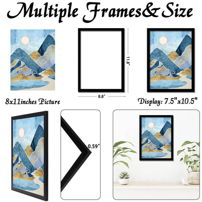 Picture Frame for Photo Poster Canvas Certificate Document Display Horizontally or Vertically High Transparent Wall Gallery