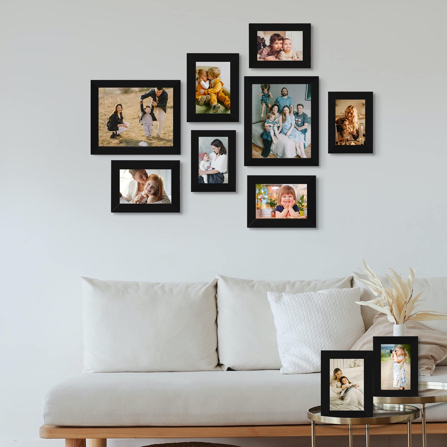 Picture Frame Set 10-Pack, Gallery Wall Frame Collage with 8x10 5x7 4x6 Frames in 3 Different Finishes