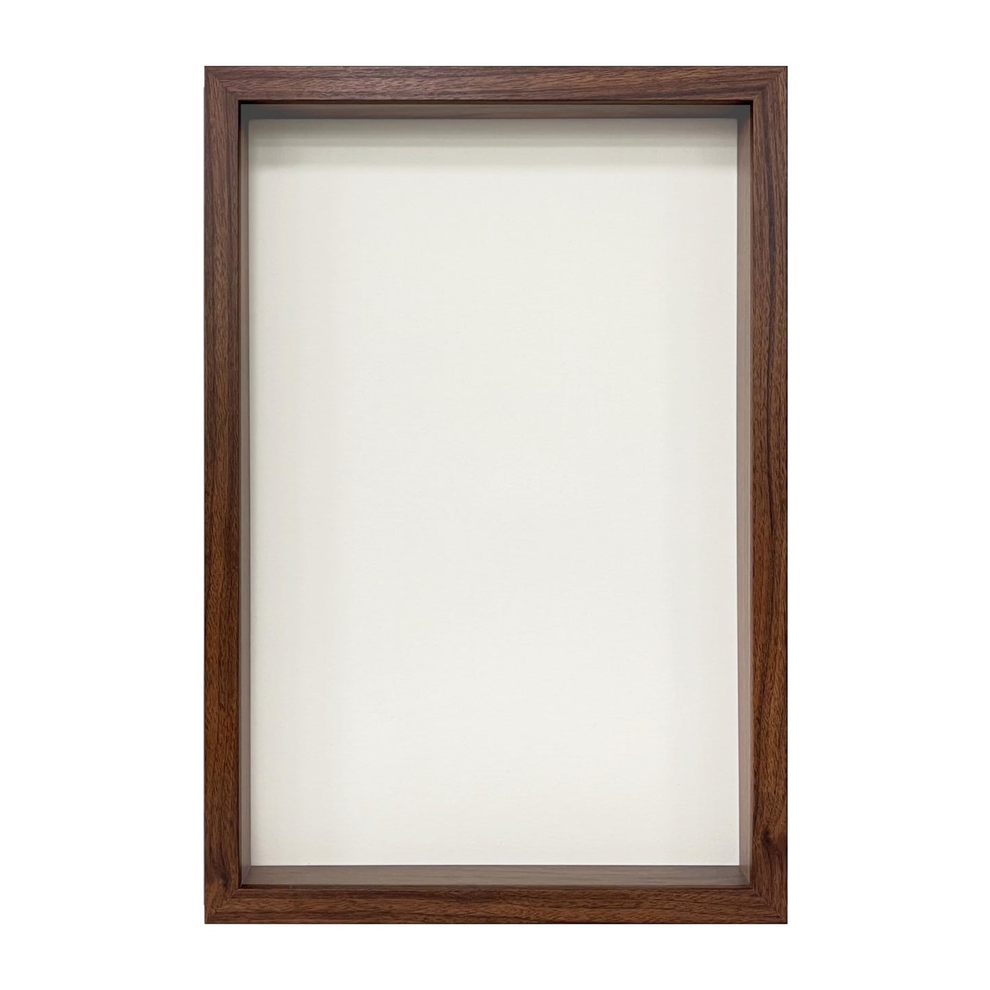 Wooden Shadow Box Frame – Display Case with Soft Felt Back, Memory Box with Tempered Glass, Elegant White Ball Push Pins