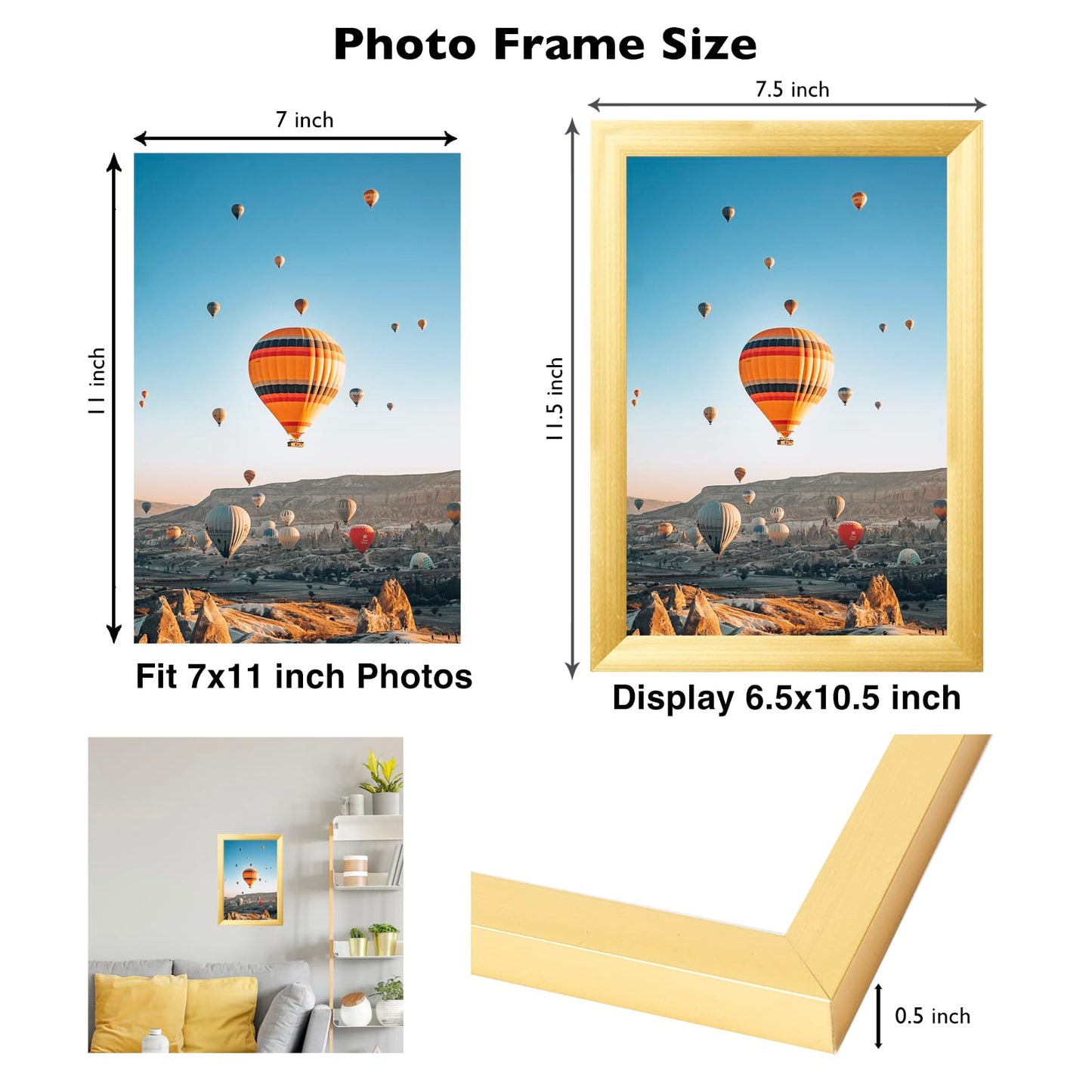 Picture Frame for Certificate Poster and Photo, Horizontal and Vertical Formats for Wall Hanging or Tabletop, Shatter Resistant Plexiglass