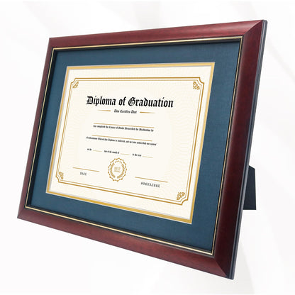 11x14 Diploma Frame 15x18 Certificate without Mat, Solid Wood & UV Protection Acrylic, Cherry Finish