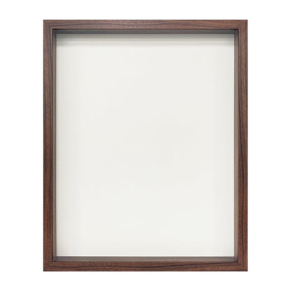 Wooden Shadow Box Frame – Display Case with Soft Felt Back, Memory Box with Tempered Glass, Elegant White Ball Push Pins