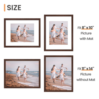 Picture Frame Set of 5, Display Pictures with Mat Without Mat, Wall Gallery Photo Frames