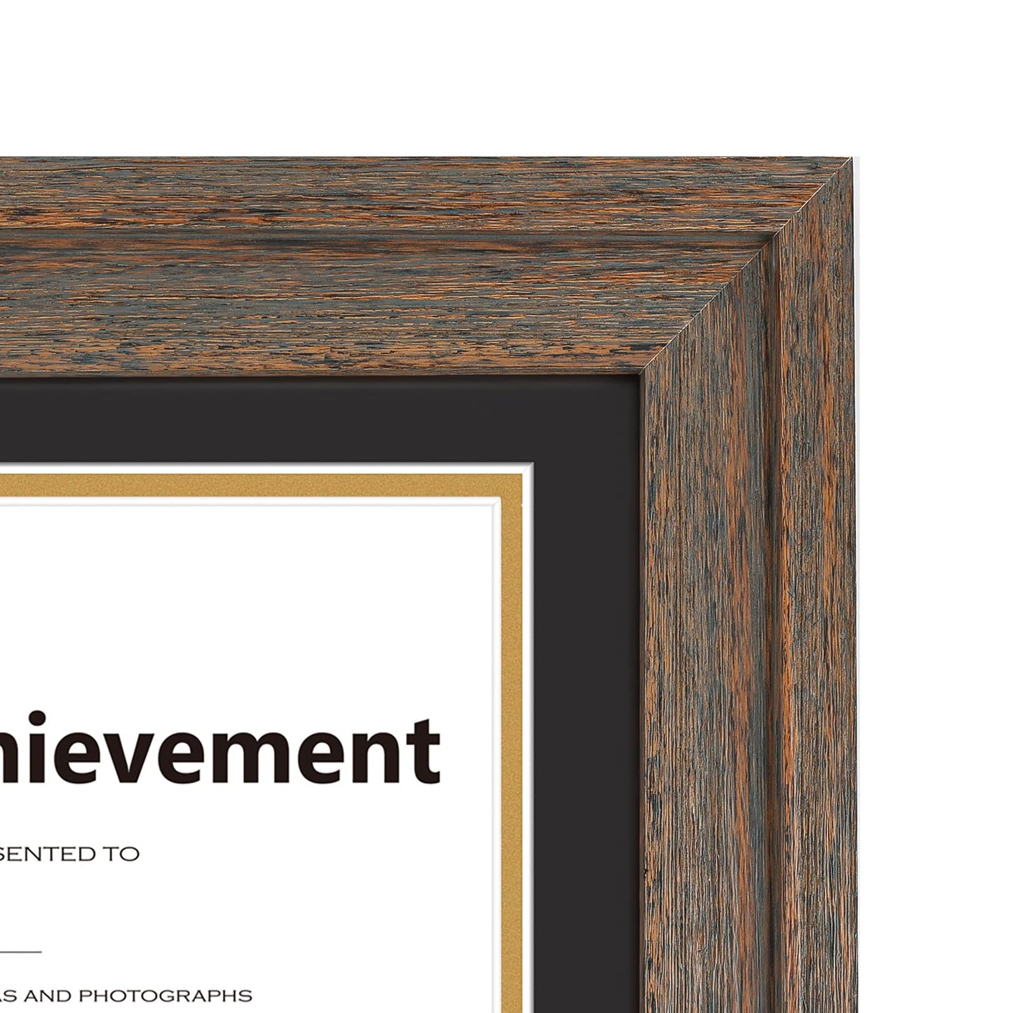 14x20 Double Diploma Frame, Black Frame to Display Double 8.5x11 Document, Solid Wood & Tempered Glass Protection