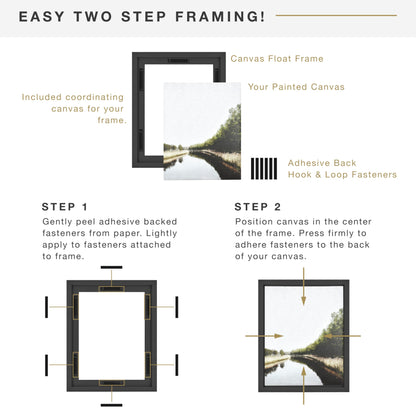 Floating Canvas Frame, Art Frames for Canvas Paintings with Adhesive Fasteners and Hanging Hardware