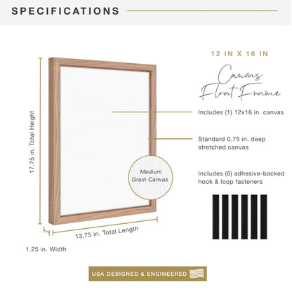 Floating Canvas Frame, Art Frames for Canvas Paintings with Adhesive Fasteners and Hanging Hardware