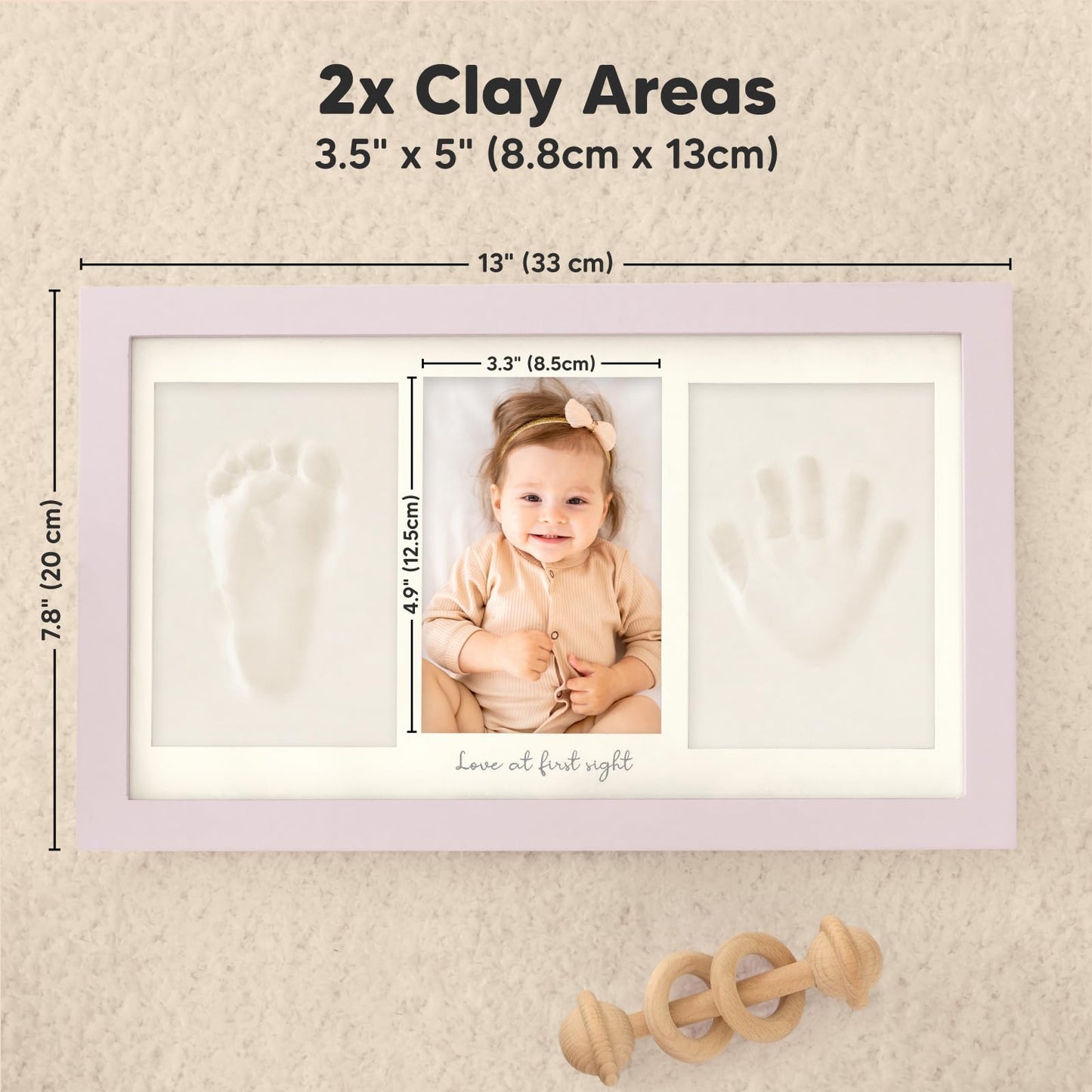 Baby Hand and Footprint Kit - Newborn Keepsake Frame, Personalized Baby Gifts, Nursery Decor