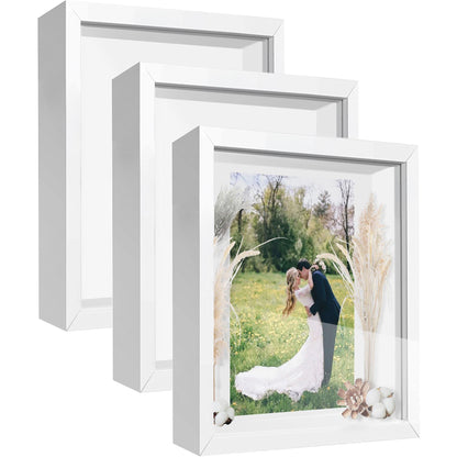 Shadow Box Frame Display Case with Letter Stickers, 3D Picture Frame, Display Case Box for Memorabilia, Baby Items, Wedding Memories, Crafts, Tickets and Photos