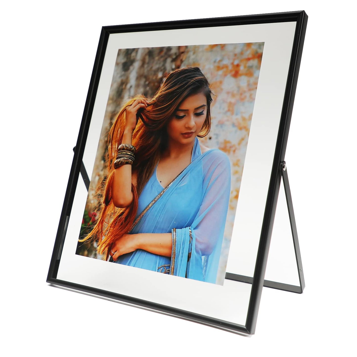 Gold Floating Frame Tabletop Shelf Photo Frames