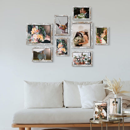 Picture Frame Set 10-Pack, Gallery Wall Frame Collage with 8x10 5x7 4x6 Frames in 3 Different Finishes