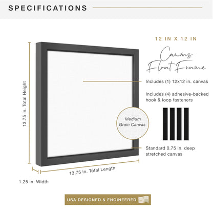 Floating Canvas Frame, Art Frames for Canvas Paintings with Adhesive Fasteners and Hanging Hardware