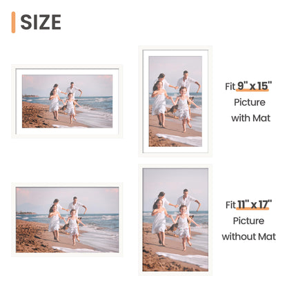 Picture Frame Set of 5, Display Pictures with Mat Without Mat, Wall Gallery Photo Frames