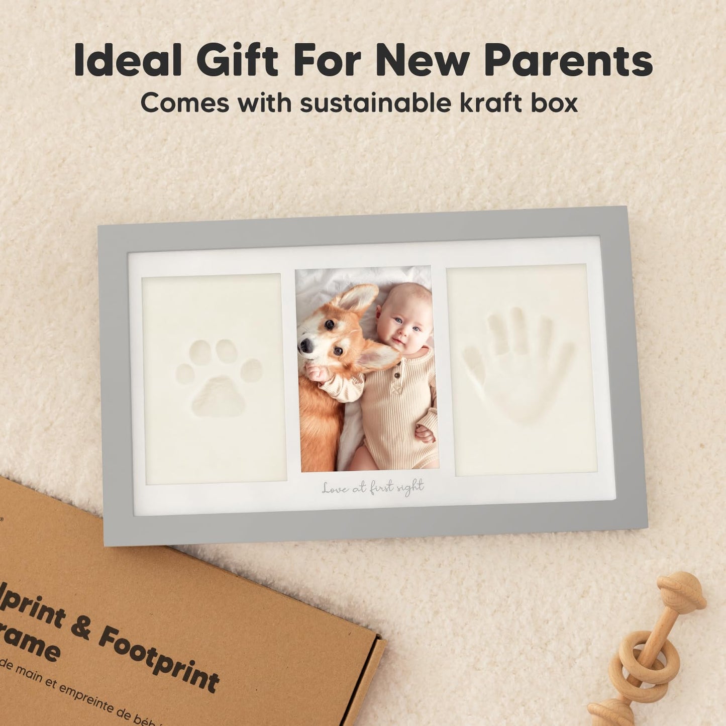 Baby Hand and Footprint Kit - Newborn Keepsake Frame, Personalized Baby Gifts, Nursery Decor