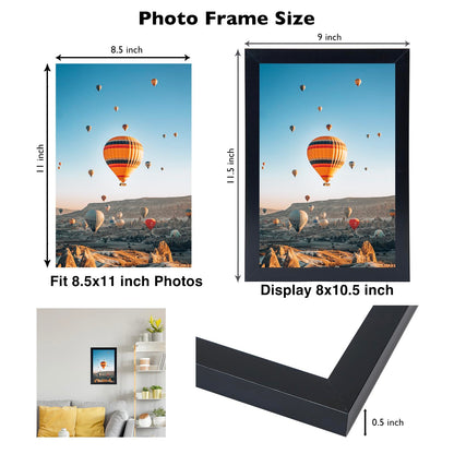 Picture Frame for Certificate Poster and Photo, Horizontal and Vertical Formats for Wall Hanging or Tabletop, Shatter Resistant Plexiglass