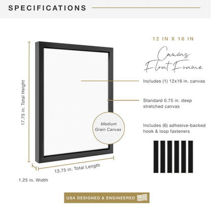 Floating Canvas Frame, Art Frames for Canvas Paintings with Adhesive Fasteners and Hanging Hardware