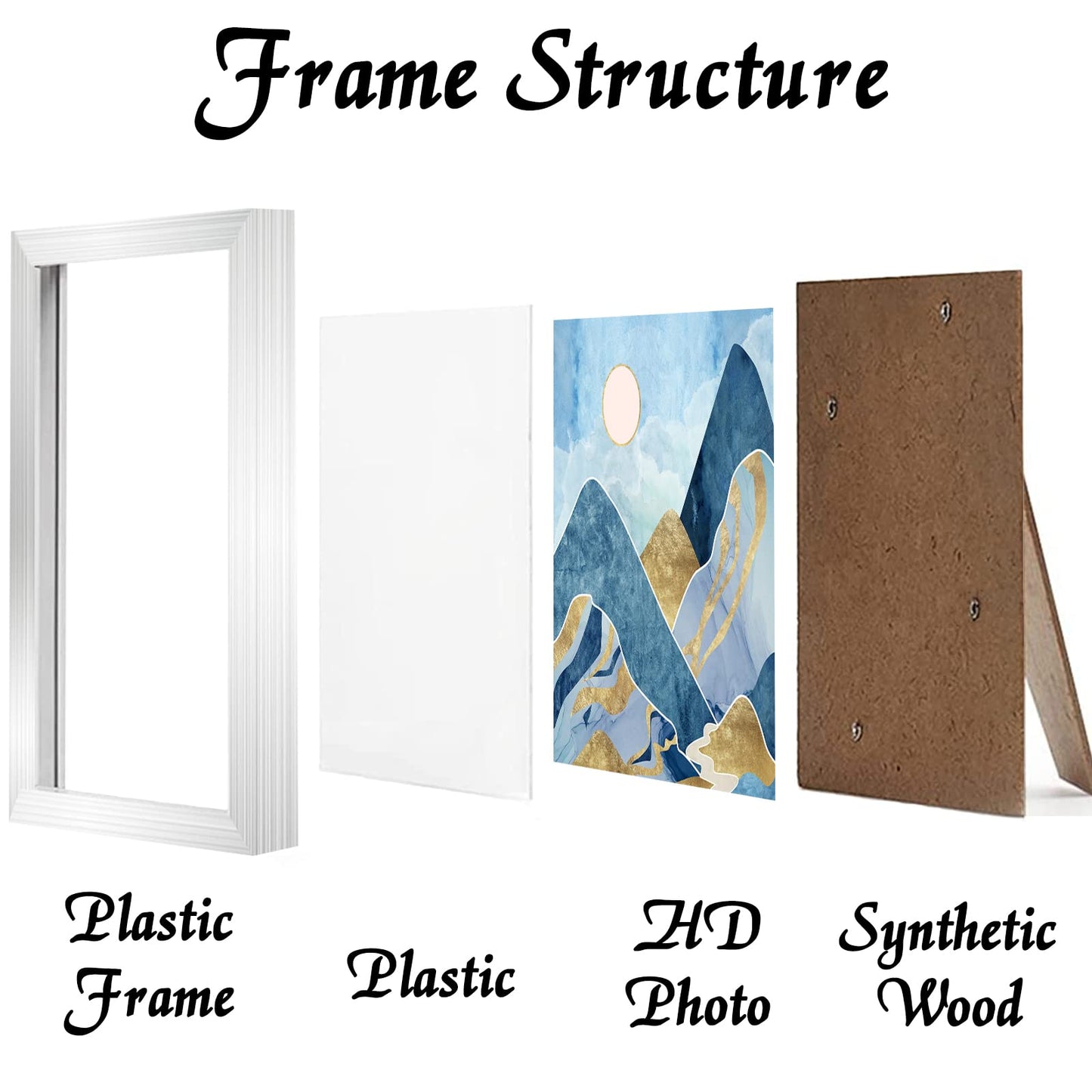 Picture Frame for Photo Poster Canvas Certificate Document Display Horizontally or Vertically High Transparent Wall Gallery