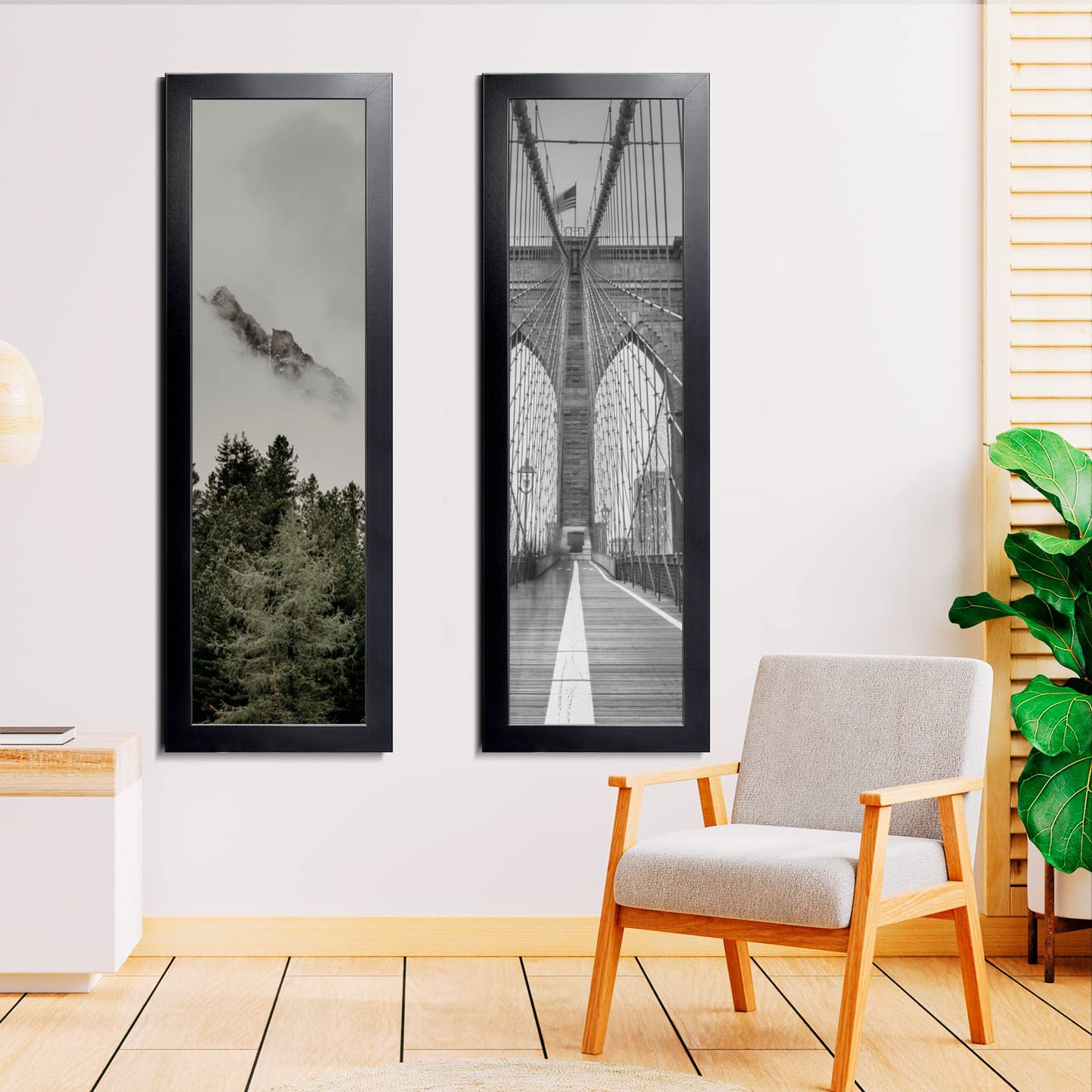 All Sizes Picture Frame, With or Without Mat, Stable and Sturdy Frame and Polished Plexiglass, Horizontal and Vertical Hanging