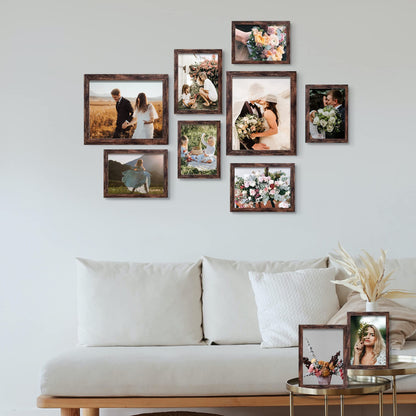 Picture Frame Set 10-Pack, Gallery Wall Frame Collage with 8x10 5x7 4x6 Frames in 3 Different Finishes