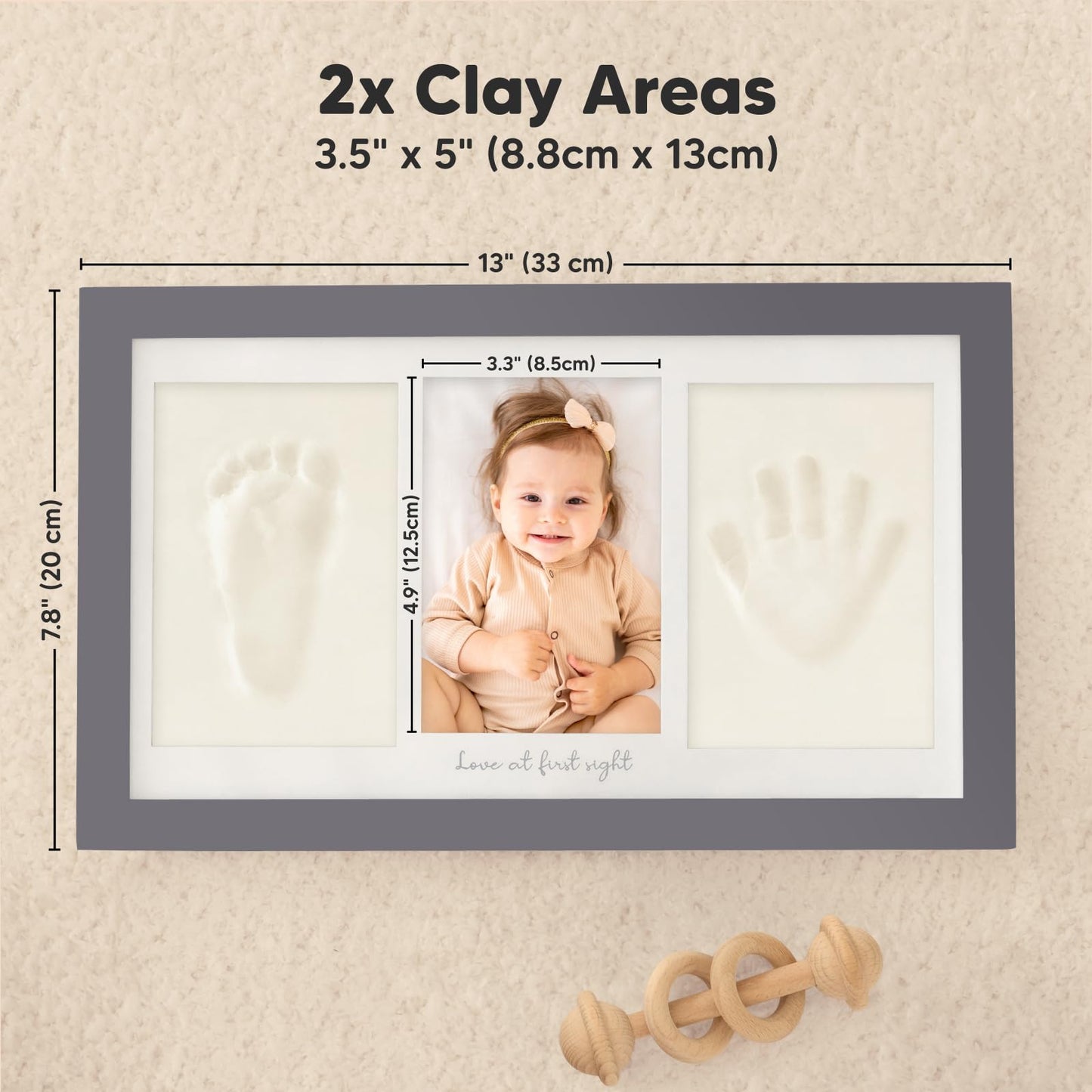 Baby Hand and Footprint Kit - Newborn Keepsake Frame, Personalized Baby Gifts, Nursery Decor