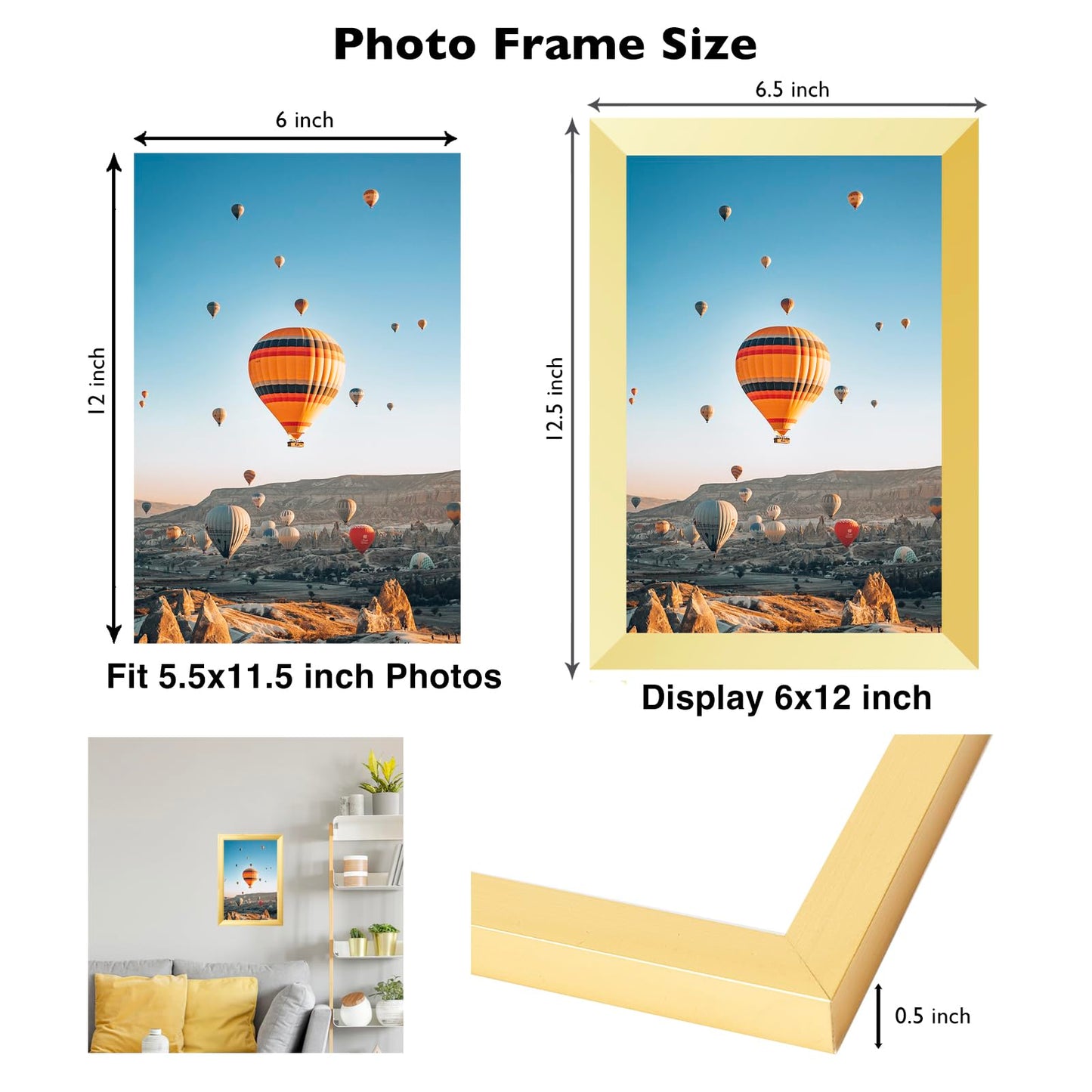 Picture Frame for Certificate Poster and Photo, Horizontal and Vertical Formats for Wall Hanging or Tabletop, Shatter Resistant Plexiglass