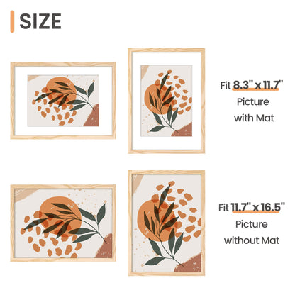 Picture Frame, Display Pictures with Mat or Without Mat, Wall Hanging Photo Frame