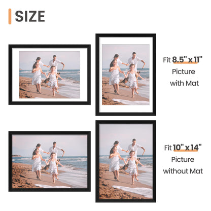 Picture Frame Set of 5, Display Pictures with Mat Without Mat, Wall Gallery Photo Frames