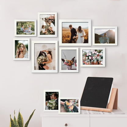 Picture Frame Set 10-Pack, Gallery Wall Frame Collage with 8x10 5x7 4x6 Frames in 3 Different Finishes